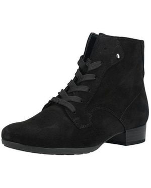Gabor Stiefelette Veloursleder Schnürstiefelette - Schwarz