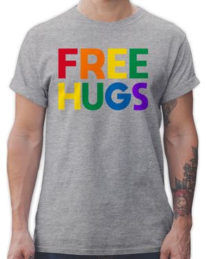 Shirtracer T-Shirt Free Hugs - Grau