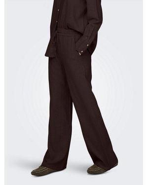 Jdy Schlupfhose Say Linen Hw Wide Pant Wvn Noos Sommerhose Mit Leinen - Braun