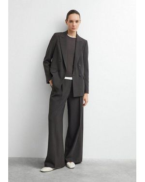 Comma, Chinos Hose Bundfaltenhose Aus Viskosemix - Grau