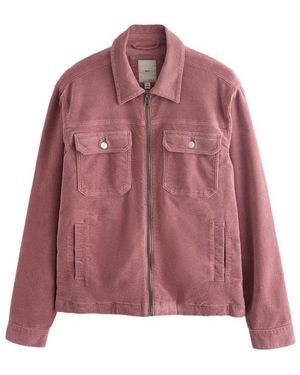 Next Hemdjacke Cord-Hemdjacke Mit Reißverschluss (1-St) - Rot