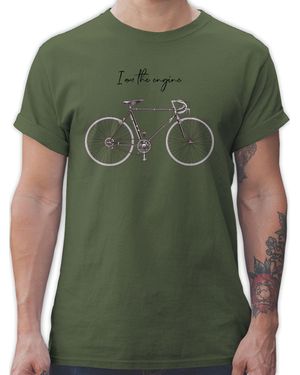 Shirtracer T-Shirt am the engine Rennrad Geschenk Radfahrer Fahrradliebhaber I Cy Fahrrad Bekleidung Radsport - Grün