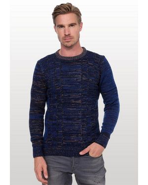 Rusty Neal Strickpullover Mit Meliertem Design - Blau