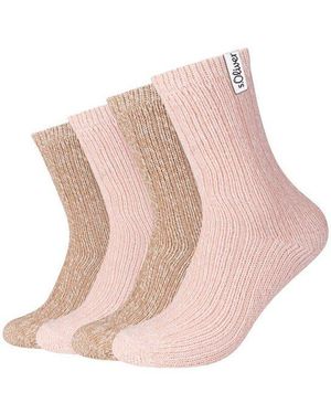 S.oliver Socken (4 Paar) Wärmende, Kuschelige Qualität, Mit Weichen Zehennähten - Pink