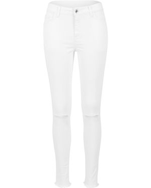 Urban Classics Stoffhose Ladies Cut Knee Pants (1-tlg) - Weiß