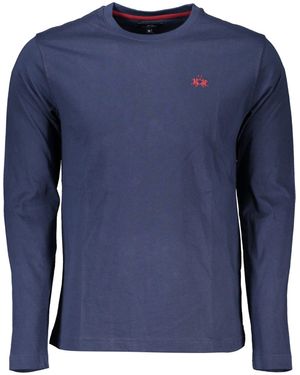 La Martina T-Shirt Langarmshirt Blau: Regular Fit mit