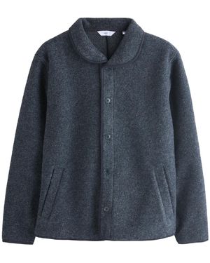 Next Strickjacke mit Schalkragen aus Wollgemisch (1-tlg) - Blau