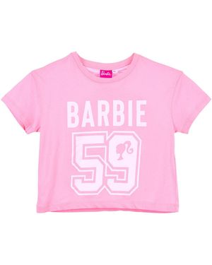 Barbie T-Shirt 59 Mädchen Cropped Top aus Baumwolle Gr. 104 - Pink
