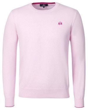 La Martina Rundhalspullover Mcs010 Herren Hoodie, Sweatshirt, Pulli, Strickpullover, Hoody - Pink