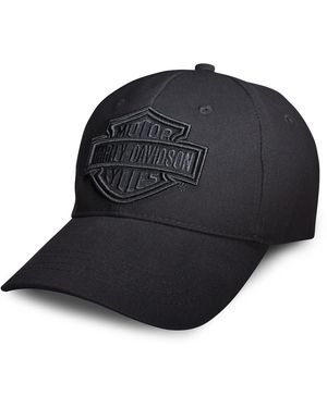 Harley Davidson Baseball Cap Phantom Logo Cappy Gestickte Grafik Verstellbar Motorrad Basecap One-Size - Schwarz