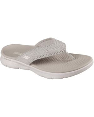 Skechers Go Walk Flex Sandal Zehentrenner Badeschuh, Strandschuh, Sommerschuh Mit Goga Mat Fußbett - Schwarz