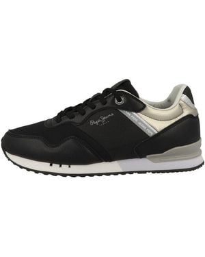 Pepe Jeans London Snake Damen Sneaker Turnschuhe, Sportschuhe, Freizeitschuhe, Halbschuhe, Schnürschuhe - Schwarz
