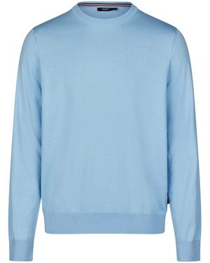 Hechter Paris Strickpullover Strick (1-tlg) - Blau