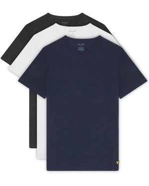 Lyle & Scott T-Shirt , Basic 3Er-Pack, Baumwolle - Blau