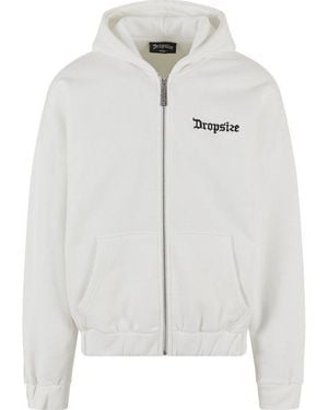 Dropsize Sweatjacke Herren Super Heavy Oversize Blank Zip Hoodie - Grau