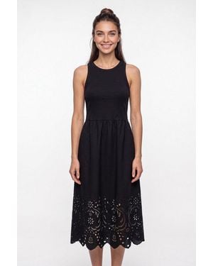 Pepe Jeans A-Linien-Kleid Naomi Mit Lochstickerei, Ärmellos - Weiß