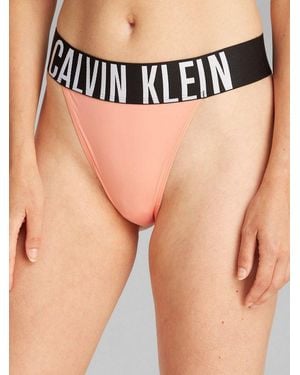 Calvin Klein String High Leg Thong Mit Großem Logo - Schwarz