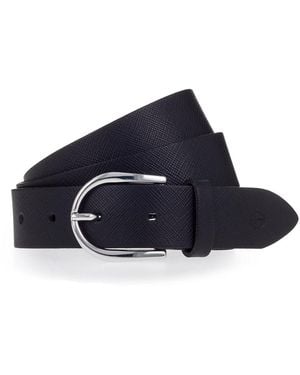 Tamaris Ledergürtel "Cleena" Aus Rindsleder, 3 Cm Breit, Leicht Strukturierte Oberfläche - Blau