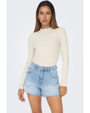 Jdy Langarmshirt FRANSISKA L/S HIGHNECK TOP JRS NOOS - Weiß