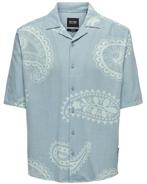 Only & Sons Hemd AUSTIN Kurzarmhemd (1-tlg) - Blau