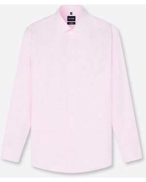 Olymp Langarmhemd Luxor Covershirt Höchste Blickdichte, Bügelfrei, Businesshemd, Modern Fit - Pink