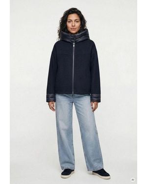 Milestone Wolljacke Msmaddy Damen Jacke Wolle Casual, Sportlich - Blau