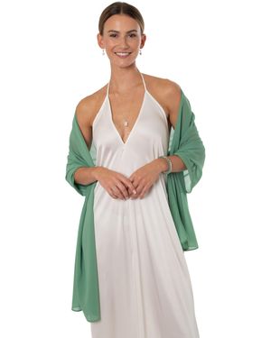 MayTree Modeschal Chiffon Schal Stola Umschlagtuch für Abendkleid Cocktailkleid 70x180 - Grün