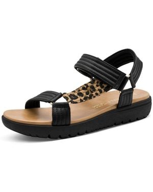Marco Tozzi Riemchensandale Plateau, Sandalette - Schwarz