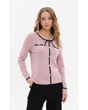 Passioni Strickpullover mit Schleifen-Detail - Pink