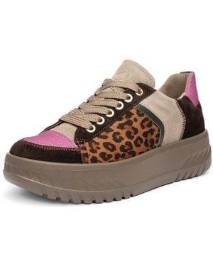 Ara Monaco Plateausneaker Freizeitschuh, Halbschuh, Schnürschuh Mit Besätzen, H-Weite - Braun