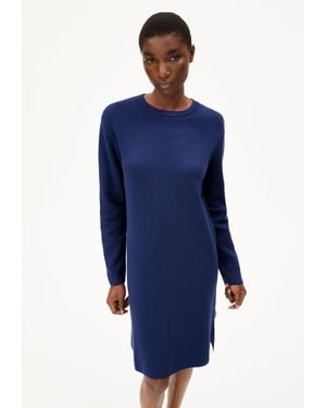 ARMEDANGELS Midikleid ROSANNIAAS Strickkleid aus Bio-Baumwolle Relaxed Fit - Blau