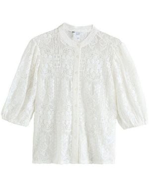 Next Spitzenbluse Kurzärmelige Bluse Mit Spitzendetails (1-Tlg) - Weiß