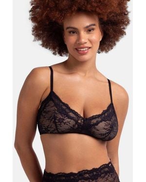 DORINA Bralette Origins Durchgehende Spitze Mit Spitzenbesatz An Den Körbchen, Ohne Bügel - Schwarz