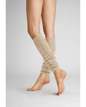 Hudson Jeans Beinstulpen Winter Spirit (1-St) Winterliche Strick-Stulpe - Braun