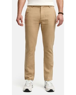 INDICODE Leinenhose INGuy moderne Stretchhose mit schmalen Schnitt - Natur