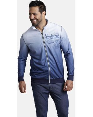 Jan Vanderstorm Sweatjacke JAIS angesagter Dip-Dye-Look - Blau