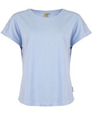 ROADSIGN australia T-Shirt Alice Springs (, -tlg., 1) mit Rundhalsausschnitt und Spitzenverzierungen - Blau