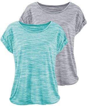 Beachtime Kurzarmshirt mit Struktureffekt (2er-Pack) aus pflegeleichter Qualität - Blau