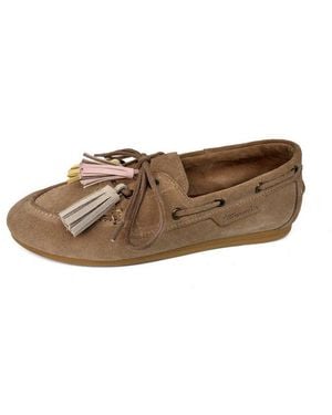 Tamaris Bootsschuh Slipper, Schlupfschuh, Mit Farbigen Quasten - Braun