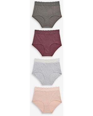Next Taillenslip Spitzenslips, 4Er-Pack, Voll Bedeckend (4-St) - Mehrfarbig