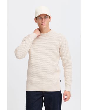 Casual Friday Strickpullover CFKARL structured crew neck knit modischer Pullover - Weiß