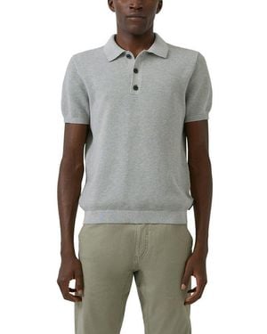 S.oliver Polokragenpullover Mit Rippbündchen - Grau