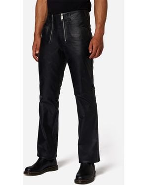RICANO Lederhose RT-105 Leder Zimmermannshose mit Straight Leg Cut - Schwarz