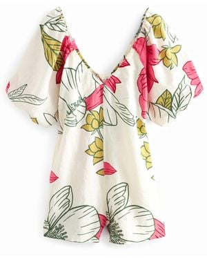 Next Playsuit Overall mit Puffärmeln (1-tlg) - Weiß