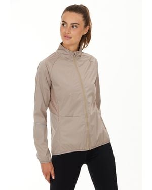 Endurance Laufjacke Elving aus elastischem 4-Wege-Stretch-Material - Natur