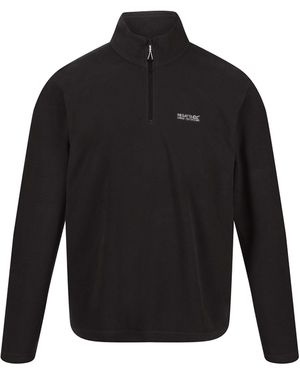 Regatta Langarmshirt Thompson Fleecepullover mit Half Zi - Schwarz