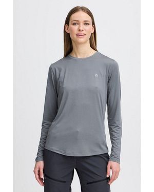 North Bend Longsleeve Nbtergola Sportliches Longsleeve Mit Reflektierendem Logoprint - Grau