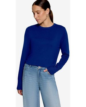 Zero Strickpullover Mit Rundhalsausschnitt Viskose - Blau
