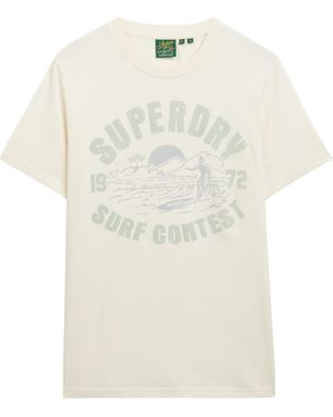 Superdry T-Shirt Kurzarmshirt mit großem Print (-tlg., 1) - Weiß