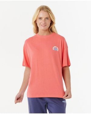 Rip Curl Luxe Surf Heritage T-Shirt - Pink